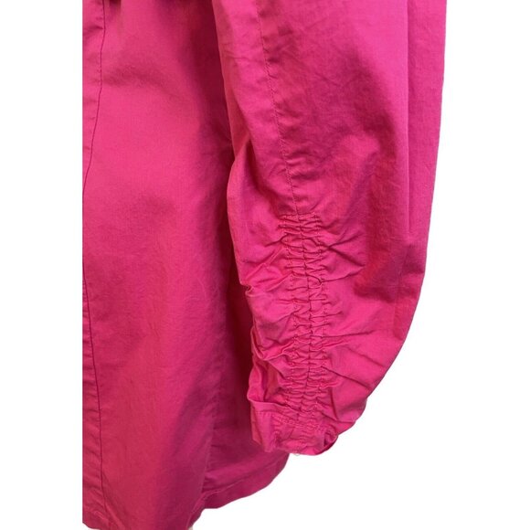 Willi Smith Pink Ruffle Trench Coat Small Belted Zip Front Cotton Jacket - Picture 7 of 13